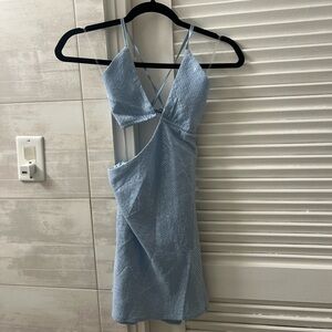 Peppermayo whiplash sequin mini dress blue